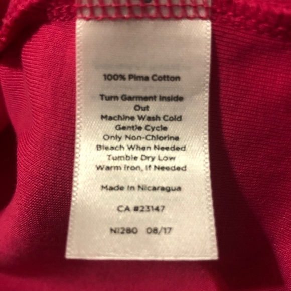 Talbots Tee Petite Tee Shirt Top Bright Pink Pima Cotton Petite Size Small - Picture 4 of 4
